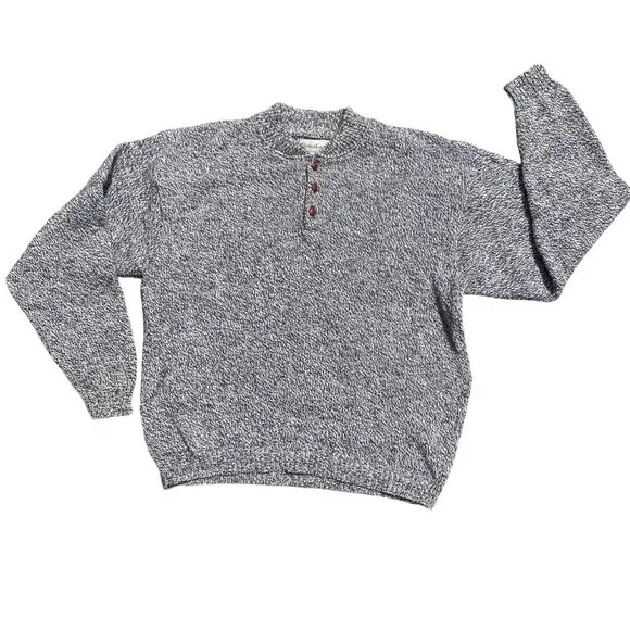 Vintage GreatLand Wool Henley Grandpa Sweater Aprés-Ski Coast Cabin Nautical-XL - Picture 1 of 10